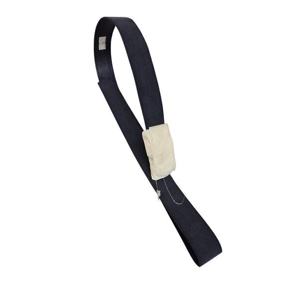 NWT Jack Mulqueen 90s 100% Sueded Silk muted Navy  Shirt dress/belt  Sz S/M  10 - Picture 8 of 8